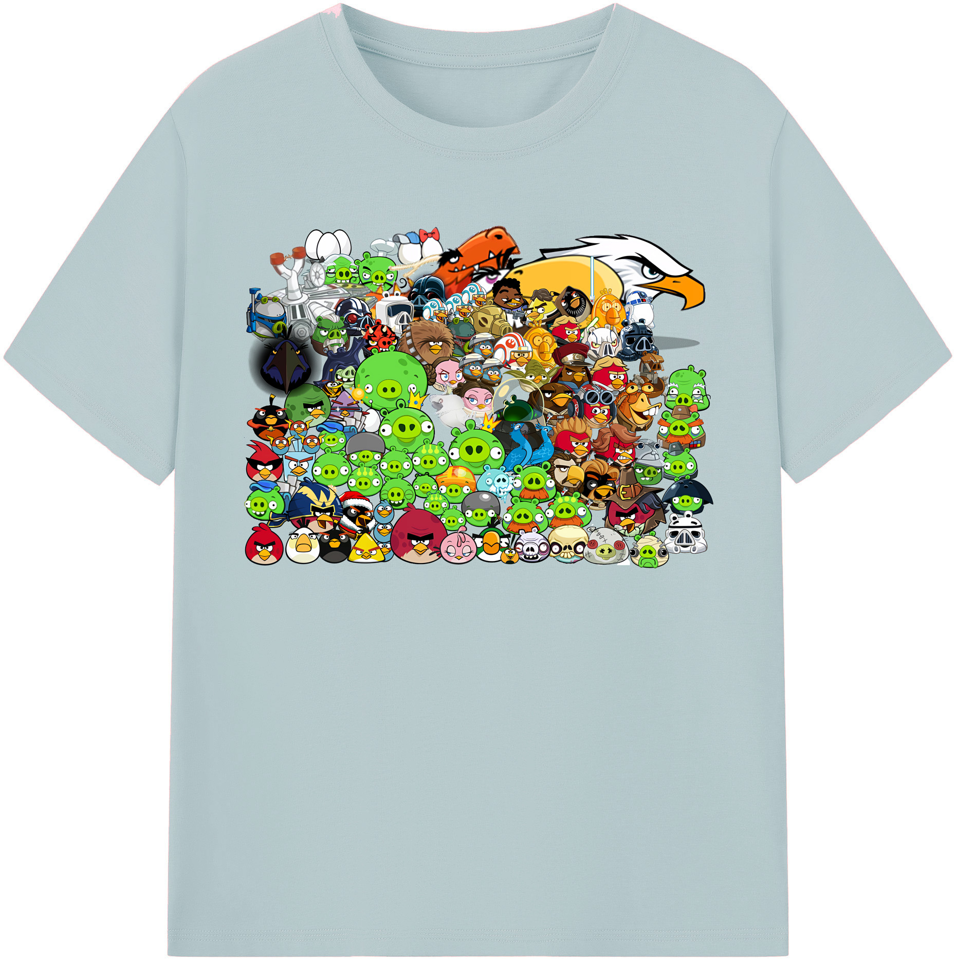 （画像用） Angry Birds アングリーバード 綿100％半袖Tシャツ（フロントプリント）